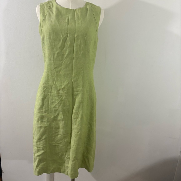 Talbots Dresses & Skirts - Talbots 100% Irish Linen Lime Green Sheath Dress Women’s Sz 6 Sleeveless Classic
